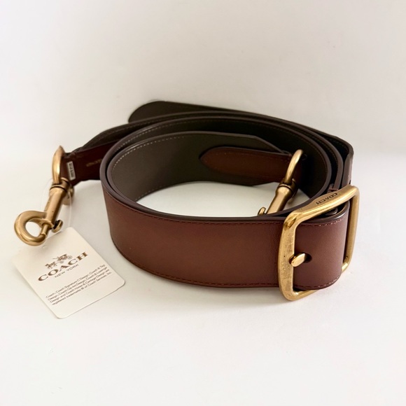 Coach Handbags - Coach Replacement Adjustable Crossbody Wide Leather Gold Strap NWT